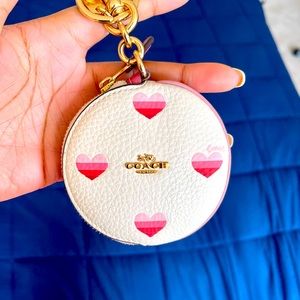 Coach Coin Pouch with Hearts